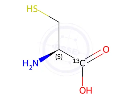 Chemical structure of L-Cysteine-[13C1]
