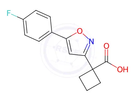 Chemical structure of 1-(5-(4-Fluorophenyl)isoxazol-3-yl)cyclobutanecarboxylic acid