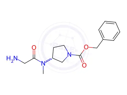 Chemical structure of Benzyl 3-(2-amino-N-methylacetamido)pyrrolidine-1-carboxylate
