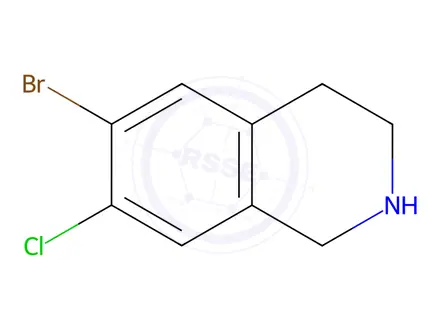 Chemical structure of Isoquinoline, 6-bromo-7-chloro-1,2,3,4-tetrahydro-