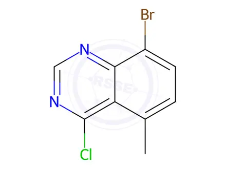 Chemical structure of Quinazoline, 8-bromo-4-chloro-5-methyl-