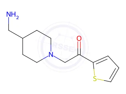 Chemical structure of 2-(4-AMinoMethyl-piperidin-1-yl)-1-thiophen-2-yl-ethanone hydrochloride