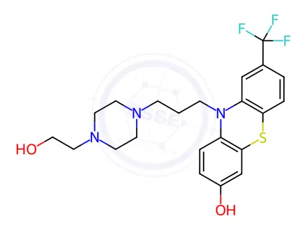 Chemical structure of Fluphenazine Decanoate Impurity 17(7-Hydroxy Fluphenazine)