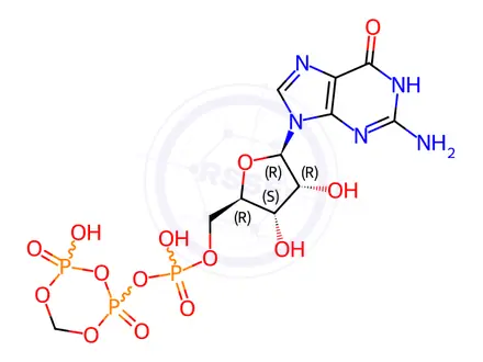 Chemical structure of guanosine 5'-(beta,gamma-methylene)triphosphate