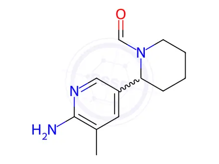 Chemical structure of 2-(6-Amino-5-methylpyridin-3-yl)piperidine-1-carbaldehyde