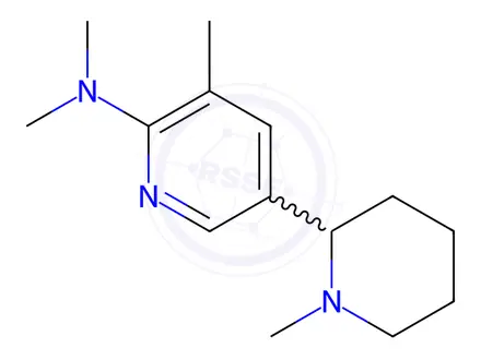 Chemical structure of N,N,3-trimethyl-5-(1-methylpiperidin-2-yl)pyridin-2-amine