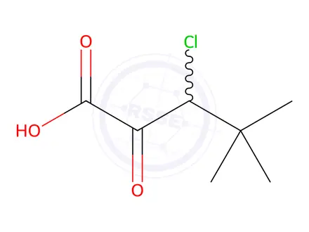 Chemical structure of Pentanoic acid, 3-chloro-4,4-dimethyl-2-oxo-