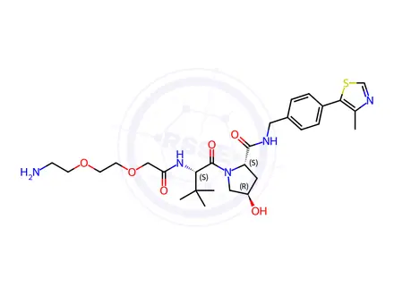 Chemical structure of (S,R,S)-AHPC-PEG2-NH2 (dihydrochloride)