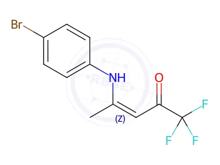 Chemical structure of (3Z)-4-[(4-Bromophenyl)amino]-1,1,1-trifluoropent-3-en-2-one