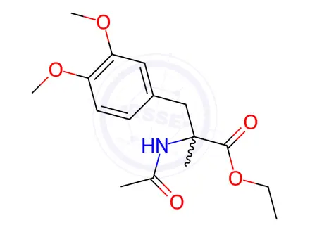 Chemical structure of D,L-N-Acetyl-3-(3,4-dimethoxyphenyl)-2-methyl-alanine Ethyl Ester