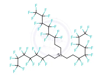 Chemical structure of Tris(3,3,4,4,5,5,6,6,7,7,8,8,8-tridecafluorooctyl)tin hydride