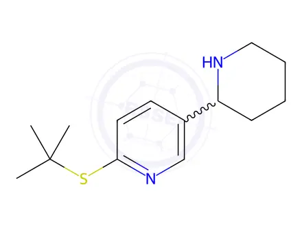 Chemical structure of 2-(tert-Butylthio)-5-(piperidin-2-yl)pyridine