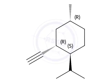 Chemical structure of Cyclohexane, 2-ethynyl-4-methyl-1-(1-methylethyl)-, (1S,2R,4R)-(9CI)