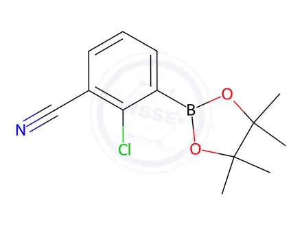 Chemical structure of Benzonitrile, 2-chloro-3-(4,4,5,5-tetramethyl-1,3,2-dioxaborolan-2-yl)-