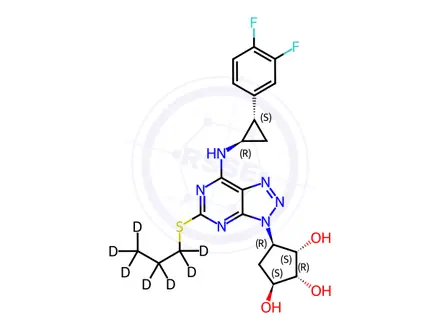 Chemical structure of Ticagrelor Impurity 44-d7 (Deshydroxyethoxy Ticagrelor-d7)