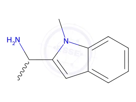 Chemical structure of 1-(1-methyl-1H-indol-2-yl)ethan-1-amine