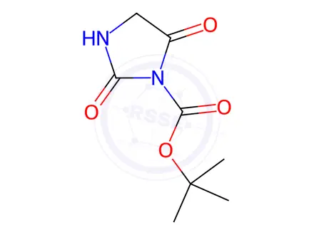 Chemical structure of 1-Imidazolidinecarboxylic acid, 2,5-dioxo-, 1,1-dimethylethyl ester