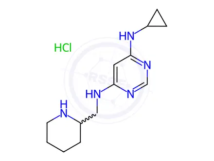 Chemical structure of N-Cyclopropyl-N'-piperidin-2-ylMethyl-pyriMidine-4,6-diaMine hydrochloride