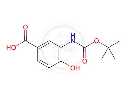 Chemical structure of 3-(BOC-AMINO)-4-HYDROXYBENZOIC ACID