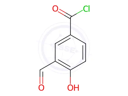 Chemical structure of Benzoyl chloride, 3-formyl-4-hydroxy-(9CI)