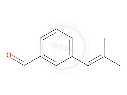 Chemical structure of Benzaldehyde, 3-(2-methyl-1-propenyl)-(9CI)