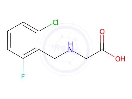 Chemical structure of 2-{[(2-Chloro-6-fluorophenyl)methyl]amino}acetic acid