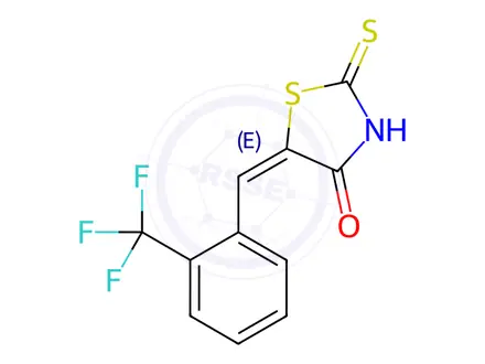 Chemical structure of (5Z)-2-Sulfanylidene-5-{[2-(trifluoromethyl)phenyl]methylidene}-1,3-thiazolidin-4-one