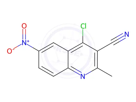 Chemical structure of 4-Chloro-2-methyl-6-nitroquinoline-3-carbonitrile