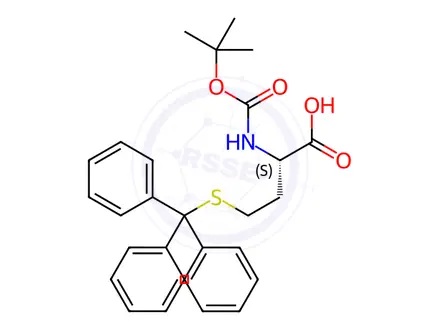 Chemical structure of Boc-S-trityl-L-homocysteine