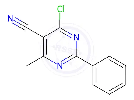 Chemical structure of 4-Chloro-6-methyl-2-phenylpyrimidine-5-carbonitrile