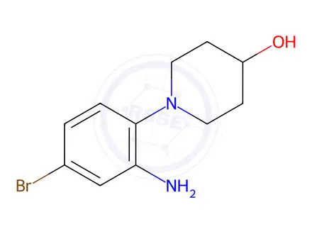 Chemical structure of 1-(2-Amino-4-bromophenyl)-4-piperidinol