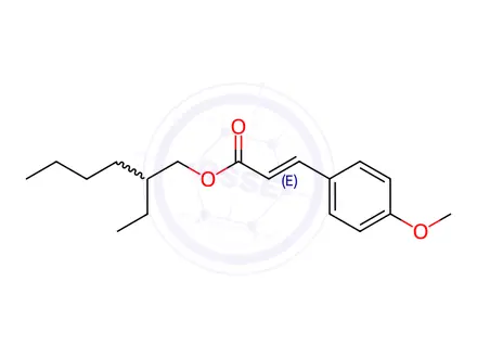 Chemical structure of 2-Ethylhexyl trans-4-methoxycinnamate