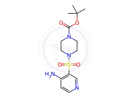 Chemical structure of tert-Butyl 4-((4-aminopyridin-3-yl)sulfonyl)piperazine-1-carboxylate
