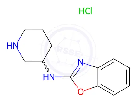 Chemical structure of N-(Piperidin-3-yl)benzo[d]oxazol-2-amine hydrochloride