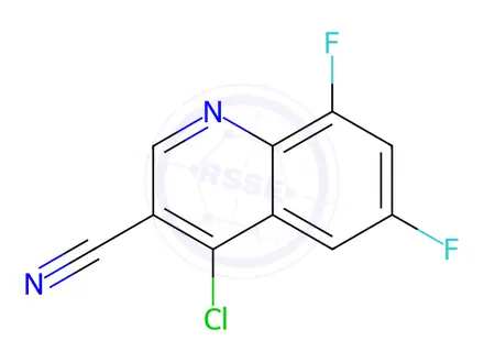 Chemical structure of 4-chloro-6,8-difluoroquinoline-3-carbonitrile