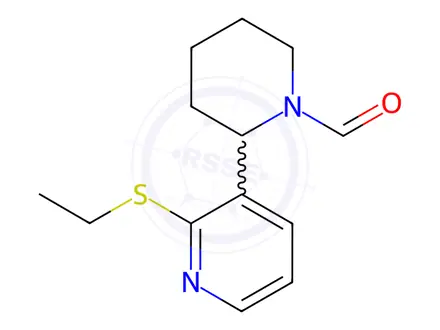 Chemical structure of 2-(2-(Ethylthio)pyridin-3-yl)piperidine-1-carbaldehyde