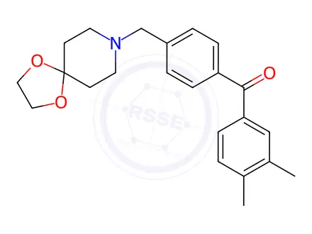 Chemical structure of (4-((1,4-Dioxa-8-azaspiro[4.5]Decan-8-yl)methyl)phenyl)(3,4-dimethylphenyl)methanone