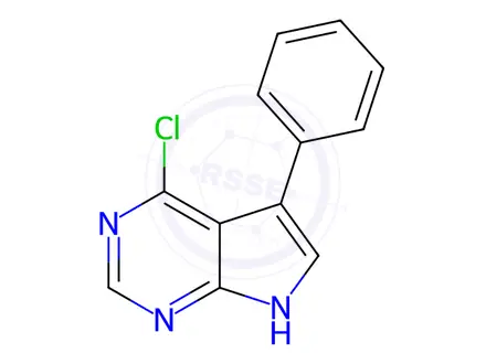 Chemical structure of 4-Chloro-5-phenyl-7H-pyrrolo[2,3-d]pyrimidine