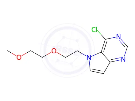 Chemical structure of 4-Chloro-5-(2-(2-methoxyethoxy)ethyl)-5H-pyrrolo[3,2-d]pyrimidine