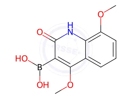 Chemical structure of (4,8-Dimethoxy-2-oxo-1,2-dihydroquinolin-3-yl)boronic acid