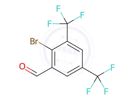 Chemical structure of Benzaldehyde, 2-bromo-3,5-bis(trifluoromethyl)-