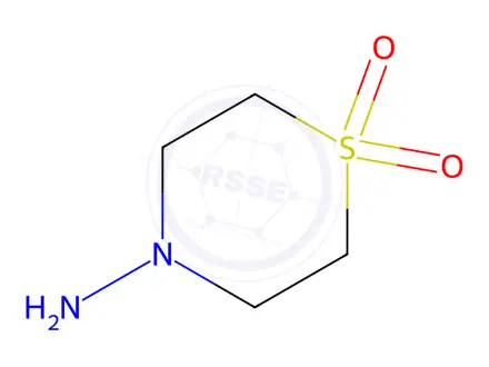 Chemical structure of 4-amino-1$l^{6},4-thiomorpholine-1,1-dione hydrochloride