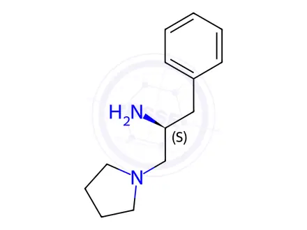 Chemical structure of (S)-α-(Phenylmethyl)-1-pyrrolidinethanamine