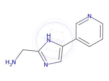 Chemical structure of (5-(Pyridin-3-yl)-1H-imidazol-2-yl)methanamine trihydrochloride