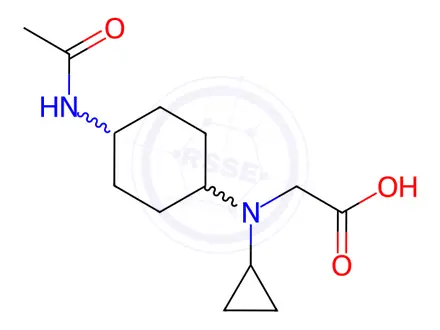 Chemical structure of 2-((4-Acetamidocyclohexyl)(cyclopropyl)amino)acetic acid