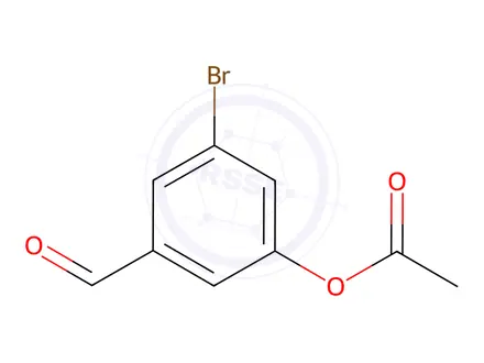 Chemical structure of Benzaldehyde, 3-(acetyloxy)-5-bromo-
