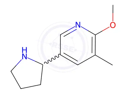 Chemical structure of 2-Methoxy-3-methyl-5-(pyrrolidin-2-yl)pyridine
