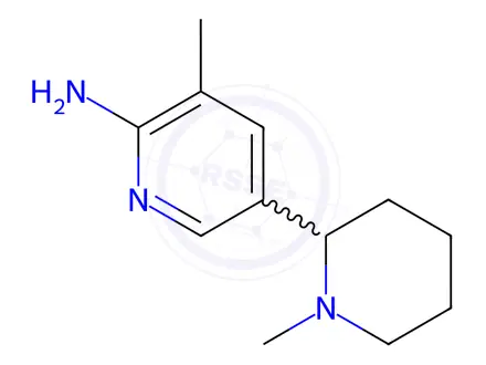 Chemical structure of 3-Methyl-5-(1-methylpiperidin-2-yl)pyridin-2-amine