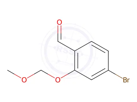 Chemical structure of Benzaldehyde, 4-bromo-2-(methoxymethoxy)-