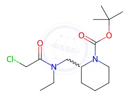 Chemical structure of tert-Butyl 2-((2-chloro-N-ethylacetamido)methyl)piperidine-1-carboxylate